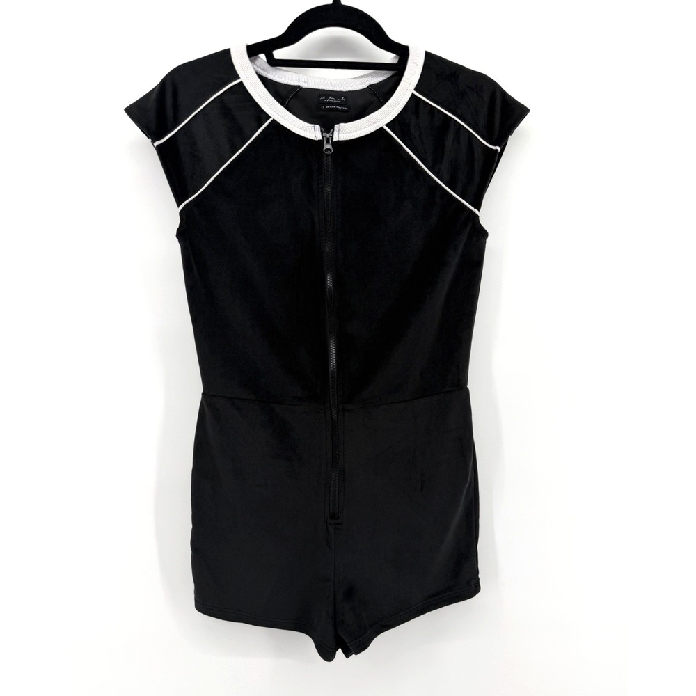 Out From Under Rockie Velour Zip Short Romper Y2K Retro Urban Outfitters Women S